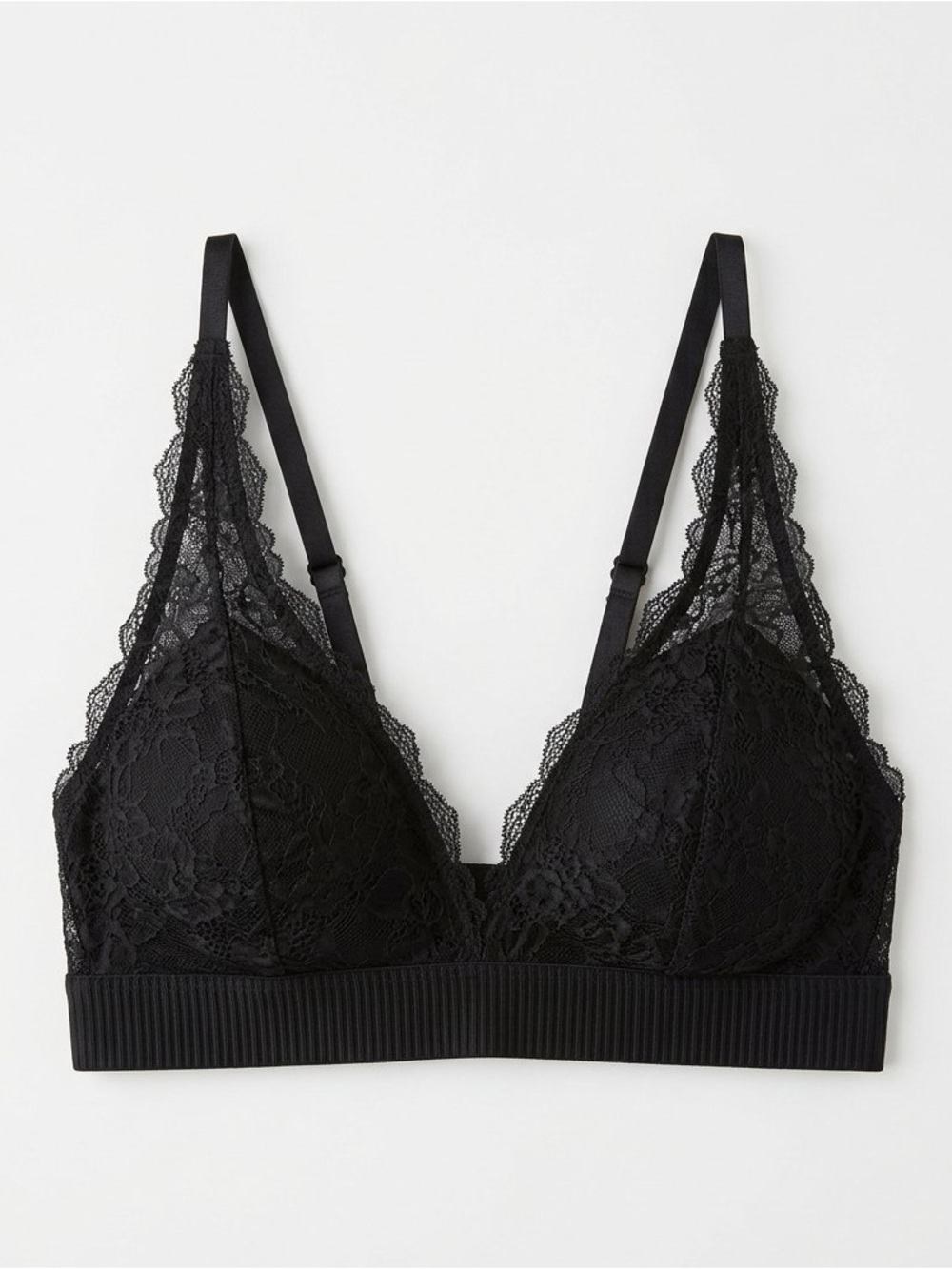 Dynamite Black Lace Triangle Bralette - Size Medium